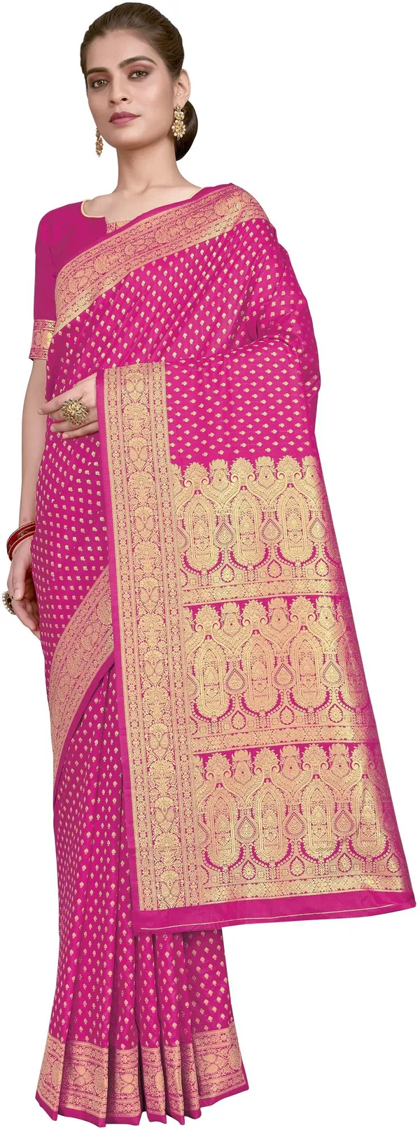 Pink_Georgette_Woven_Banarasi_Jacquard_Saree_For_Women_|_With_Blouse_Piece
