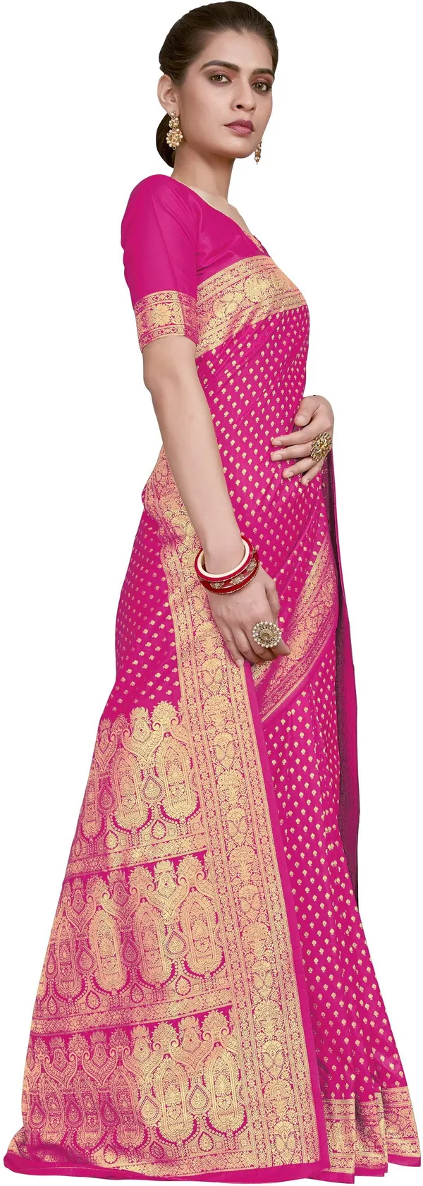 Pink_Georgette_Woven_Banarasi_Jacquard_Saree_For_Women_|_With_Blouse_Piece