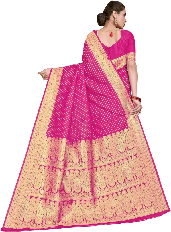 Pink_Georgette_Woven_Banarasi_Jacquard_Saree_For_Women_|_With_Blouse_Piece