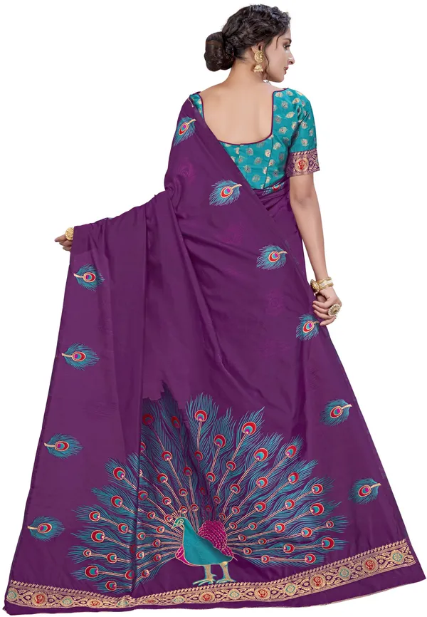 Purple_Georgette_Jacquard_Embroidered_Bollywood_Saree_For_Women_|_With_Blouse_Piece