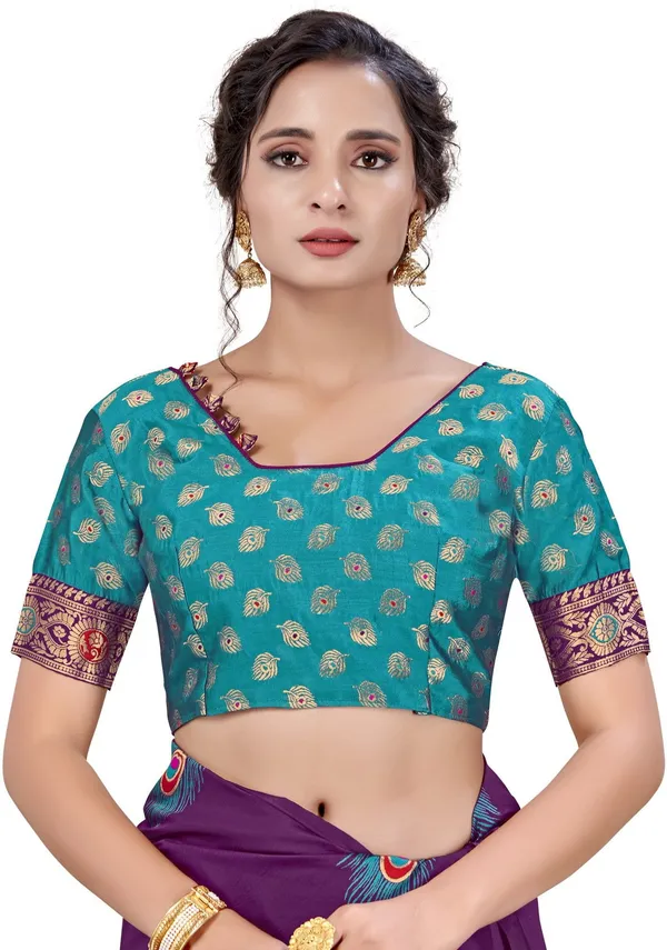 Purple_Georgette_Jacquard_Embroidered_Bollywood_Saree_For_Women_|_With_Blouse_Piece