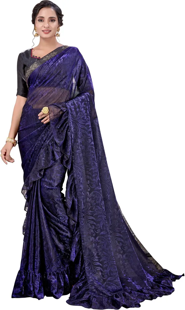 Blue_Black_Georgette_Woven_Embellished_Saree_For_Women_|_With_Blouse_Piece
