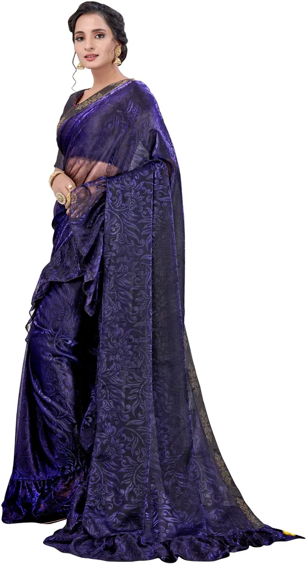 Blue_Black_Georgette_Woven_Embellished_Saree_For_Women_|_With_Blouse_Piece