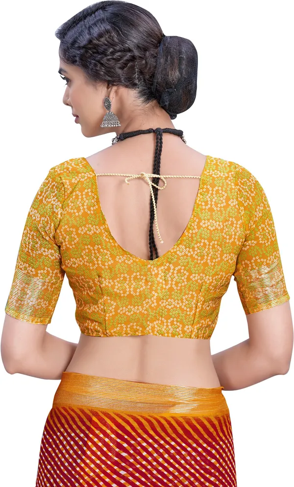Sariya_Orange_Georgette_Leheria_Printed_Saree_For_Women_|_With_Blouse_Piece
