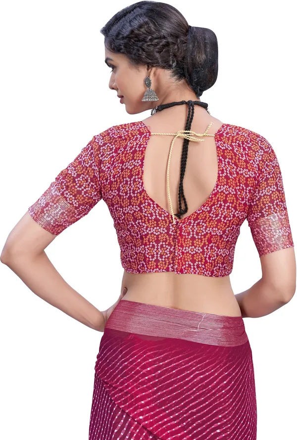 Pink_Georgette_Printed_Leheria_Bandhani_Saree_For_Women_|_With_Blouse_Piece