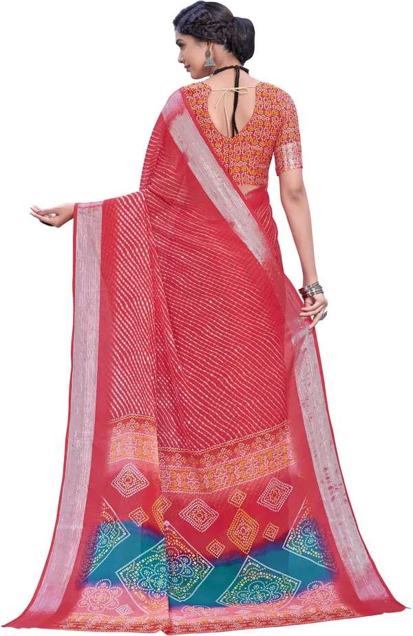 Pink_Georgette_Printed_Leheria_Saree_For_Women_|_With_Blouse_Piece