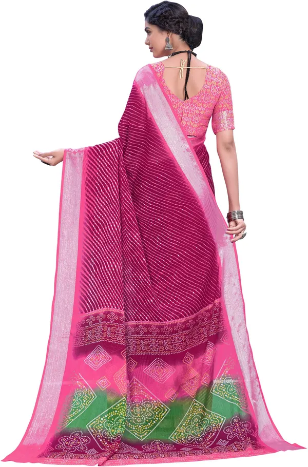 Pink_Georgette_Printed_Leheria_Saree_For_Women_|_With_Blouse_Piece