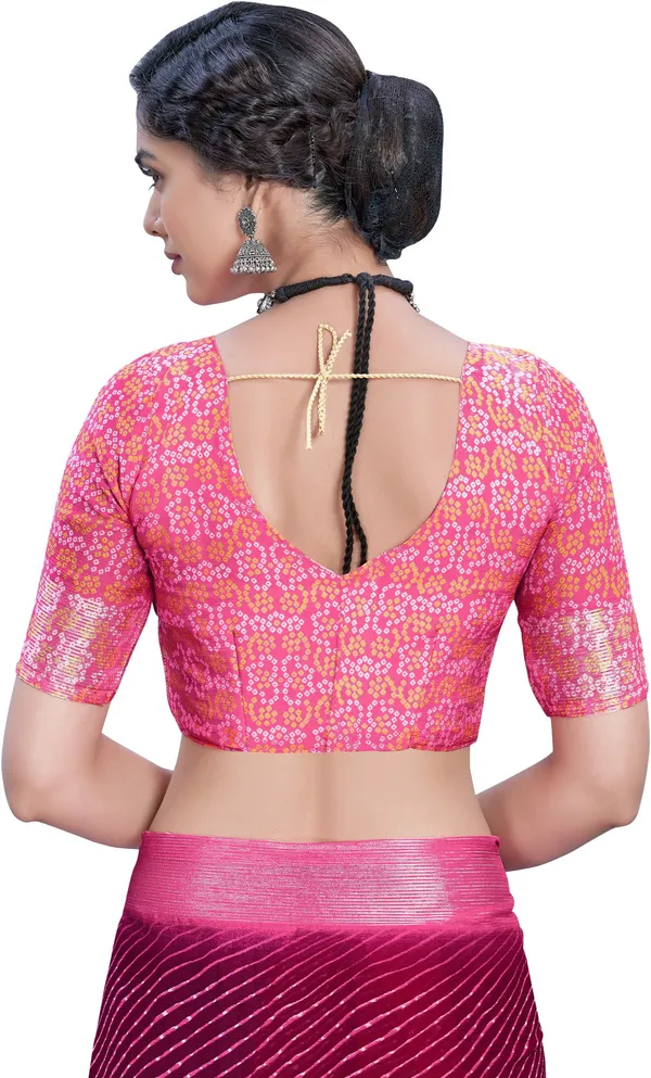 Pink_Georgette_Printed_Leheria_Saree_For_Women_|_With_Blouse_Piece
