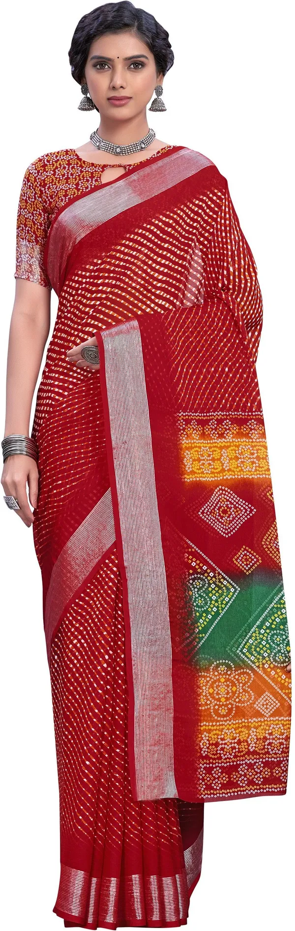 Red_Georgette_Printed_Bollywood_Saree_For_Women_|_With_Blouse_Piece
