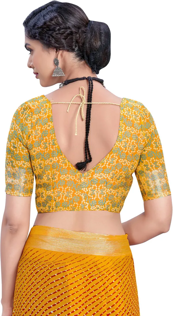 Yellow_Georgette_Printed_Leheriya_Saree_For_Women_|_With_Blouse_Piece