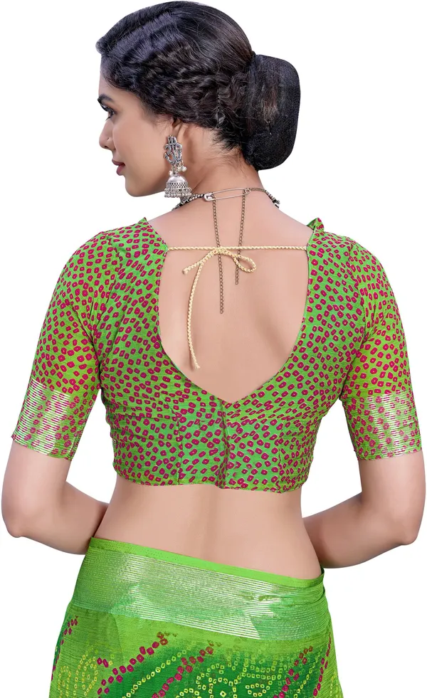 Green_Bandhani_Viscose_Rayon_Printed_Saree_For_Women_|_With_Blouse_Piece