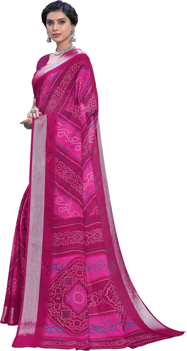 Pink_Bandhani_Viscose_Rayon_Chiffon_Printed_Saree_For_Women_|_With_Blouse_Piece