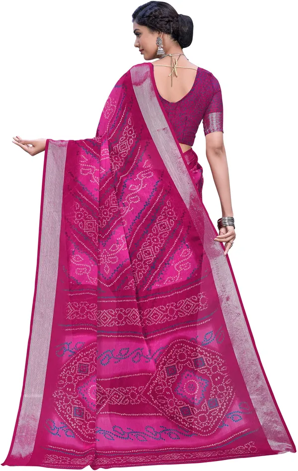 Pink_Bandhani_Viscose_Rayon_Chiffon_Printed_Saree_For_Women_|_With_Blouse_Piece