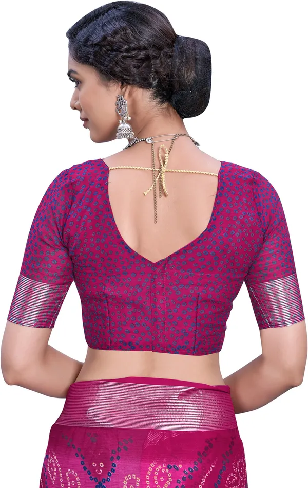 Pink_Bandhani_Viscose_Rayon_Chiffon_Printed_Saree_For_Women_|_With_Blouse_Piece