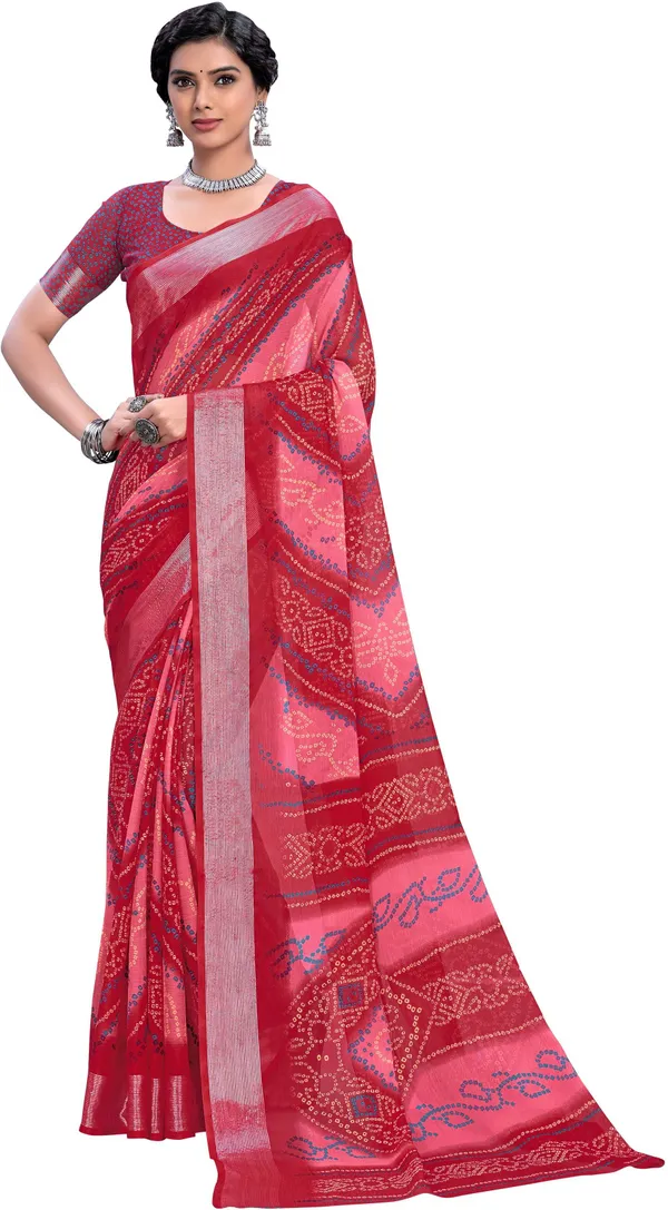Pink_Bandhani_Viscose_Rayon_Printed_Saree_For_Women_|_With_Blouse_Piece