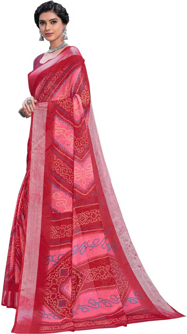 Pink_Bandhani_Viscose_Rayon_Printed_Saree_For_Women_|_With_Blouse_Piece