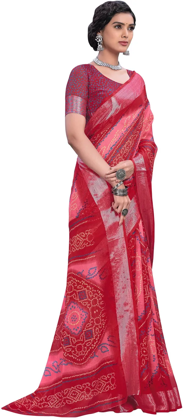Pink_Bandhani_Viscose_Rayon_Printed_Saree_For_Women_|_With_Blouse_Piece