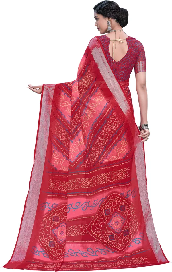 Pink_Bandhani_Viscose_Rayon_Printed_Saree_For_Women_|_With_Blouse_Piece