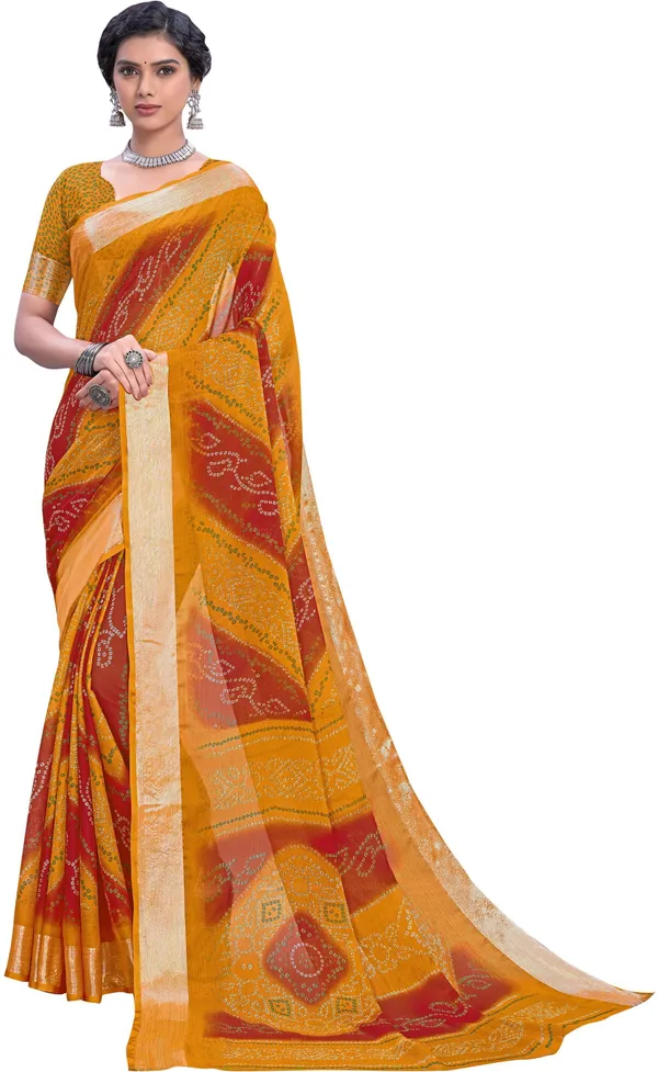 Mustard_Bandhani_Viscose_Rayon_Printed_Saree_For_Women_|_With_Blouse_Piece
