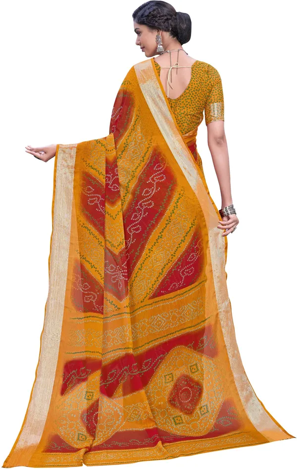 Mustard_Bandhani_Viscose_Rayon_Printed_Saree_For_Women_|_With_Blouse_Piece
