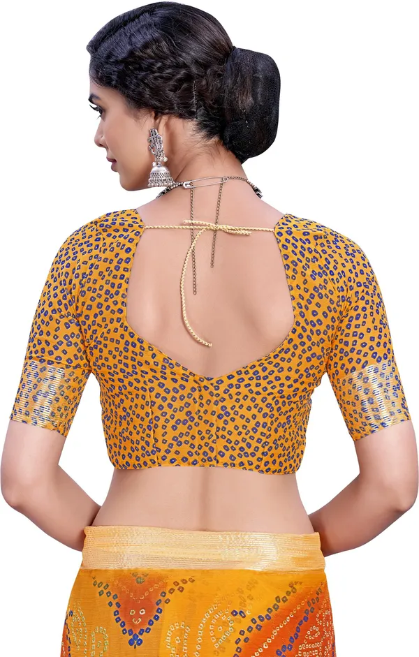 Yellow_Bandhani_Viscose_Rayon_Printed_Saree_For_Women_|_With_Blouse_Piece