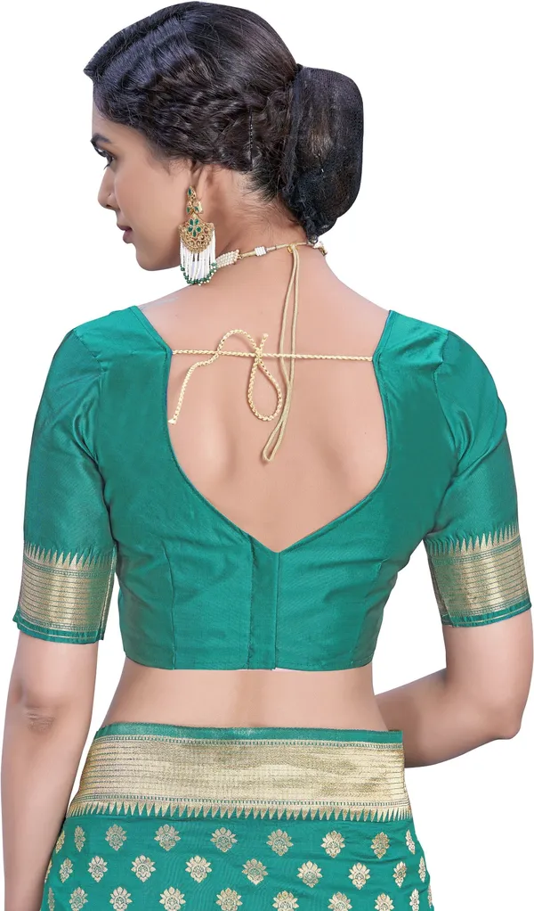 Light_Green_Banarasi_Silk_Blend_Woven_Jacquard_Saree_For_Women_|_With_Blouse_Piece