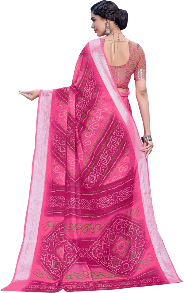 Pink_Bandhani_Viscose_Rayon_Printed_Saree_For_Women_|_With_Blouse_Piece
