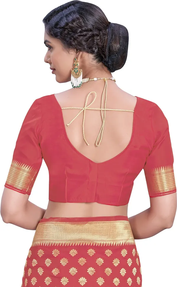 Gajari_Pink_Kanjivaram_Silk_Blend_Jacquard_Woven_Saree_For_Women_|_With_Blouse_Piece