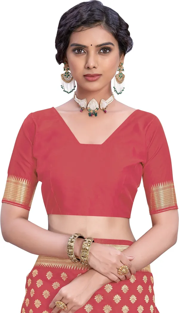 Gajari_Pink_Kanjivaram_Silk_Blend_Jacquard_Woven_Saree_For_Women_|_With_Blouse_Piece