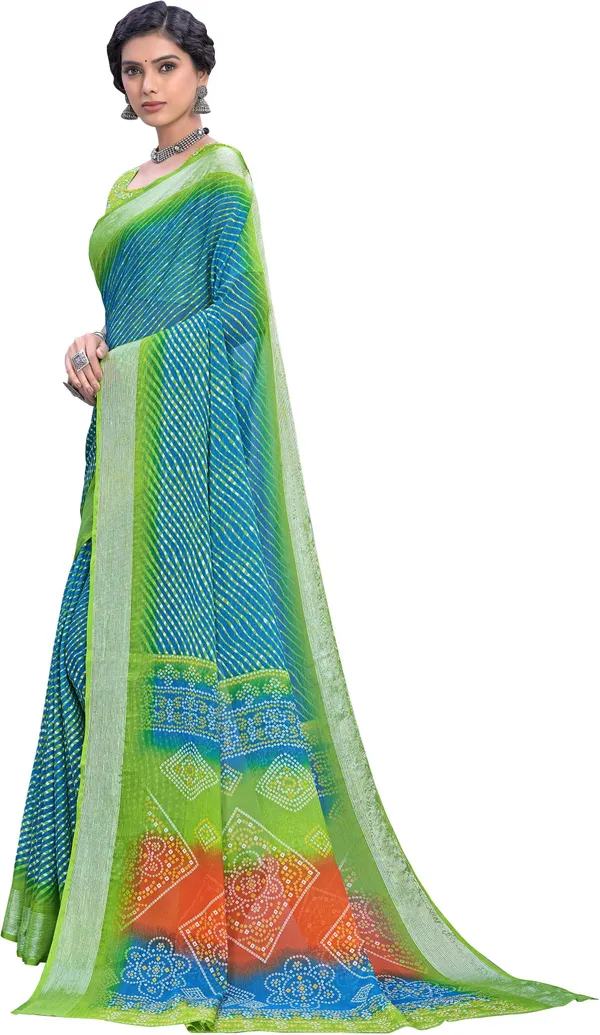 Light_Blue_Georgette_Printed_Leheria_Saree_For_Women_|_With_Blouse_Piece