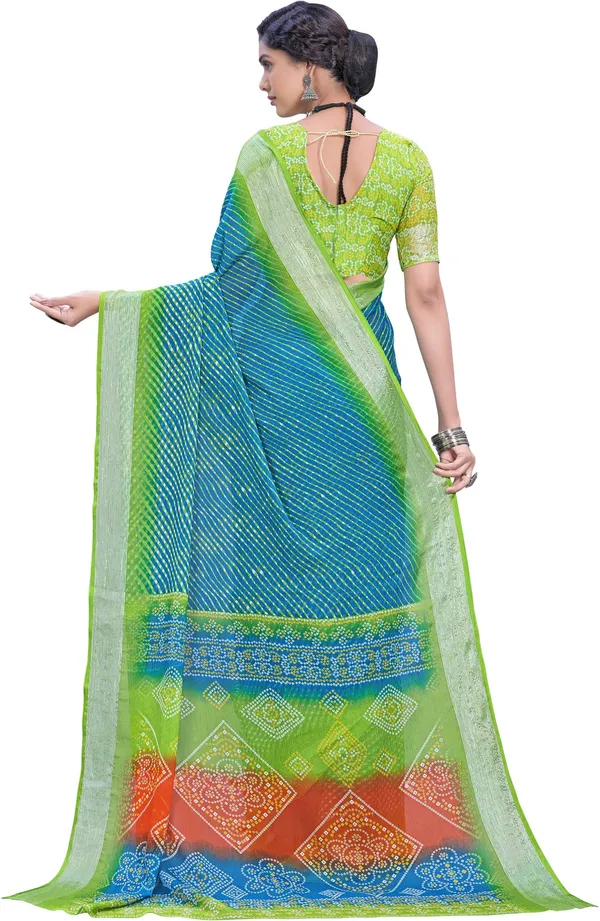 Light_Blue_Georgette_Printed_Leheria_Saree_For_Women_|_With_Blouse_Piece