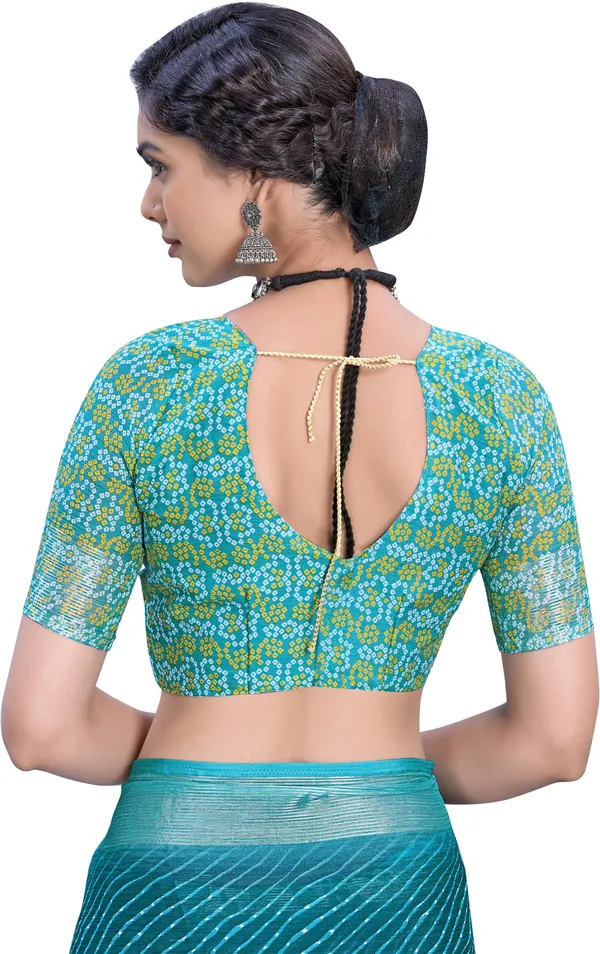 Blue_Georgette_Printed_Leheria_Saree_For_Women_|_With_Blouse_Piece