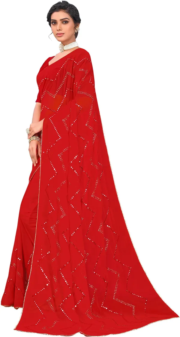 Red_Georgette_Mirror_Sequin_Embroidered_Bollywood_Saree_For_Women_|_With_Blouse_Piece