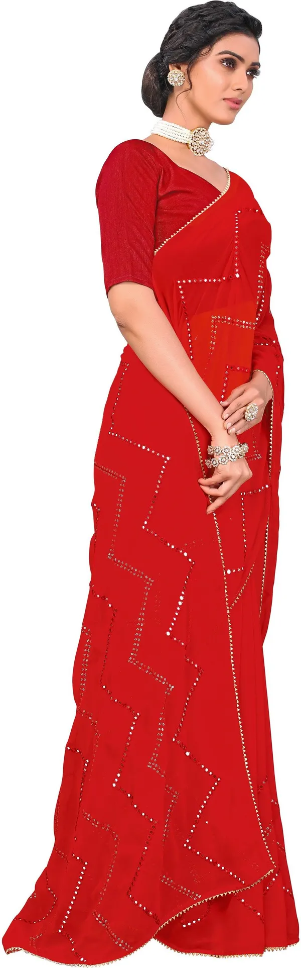 Red_Georgette_Mirror_Sequin_Embroidered_Bollywood_Saree_For_Women_|_With_Blouse_Piece