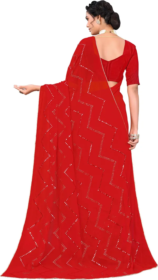 Red_Georgette_Mirror_Sequin_Embroidered_Bollywood_Saree_For_Women_|_With_Blouse_Piece