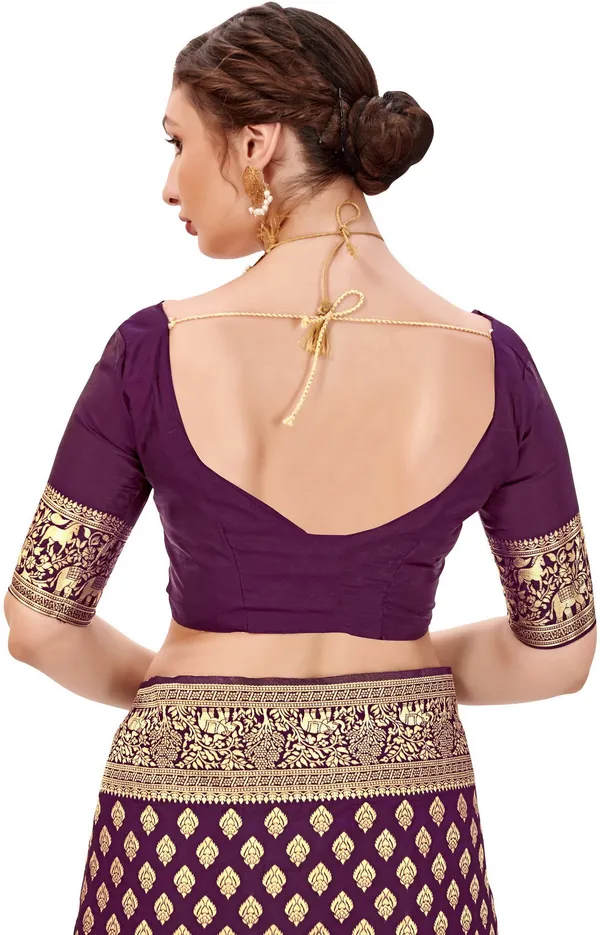 Sariya_Purple_Banarasi_Silk_Blend_Jacquard_Butti_Woven_Saree_For_Women_|_With_Blouse_Piece