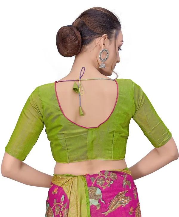 Green_Pink_Brasso_Printed_Kalamkari_Saree_For_Women_|_With_Blouse_Piece