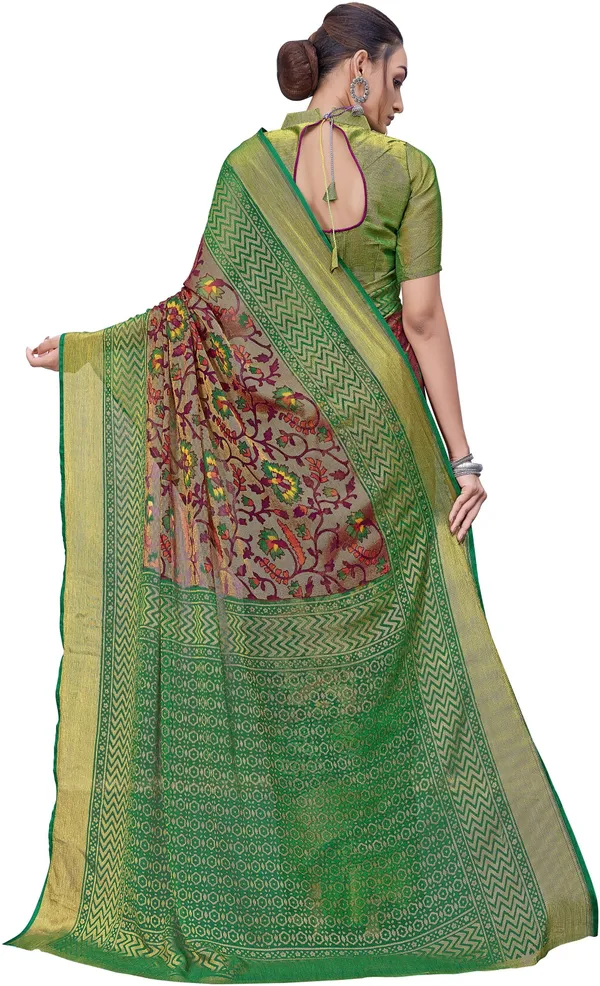 Purple_Green_Brasso_Ikkat_Printed_Saree_For_Women_|_With_Blouse_Piece