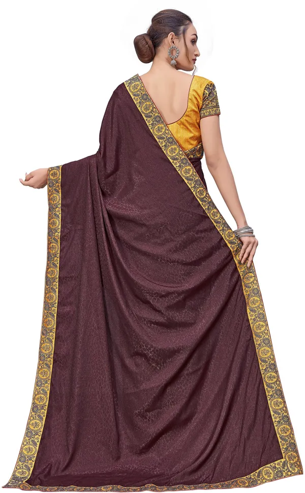 Brown_Georgette_Embroidered_Border_Silk_Blend_Saree_For_Women_|_With_Blouse_Piece