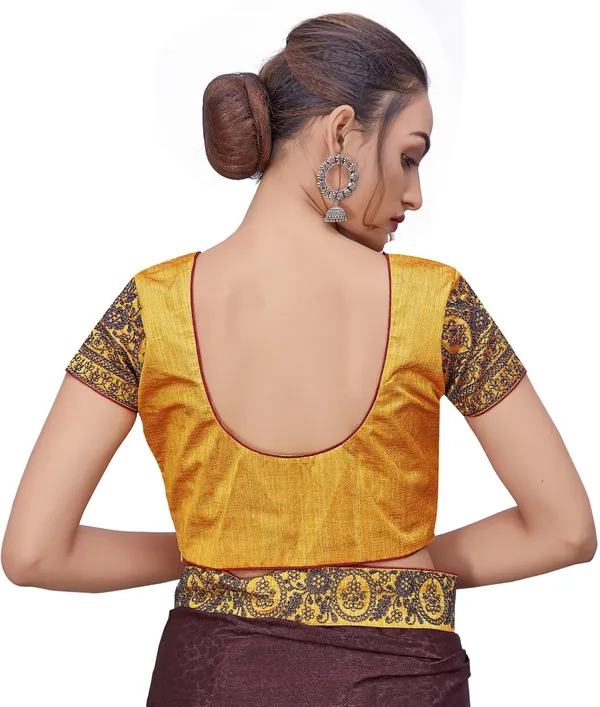 Brown_Georgette_Embroidered_Border_Silk_Blend_Saree_For_Women_|_With_Blouse_Piece