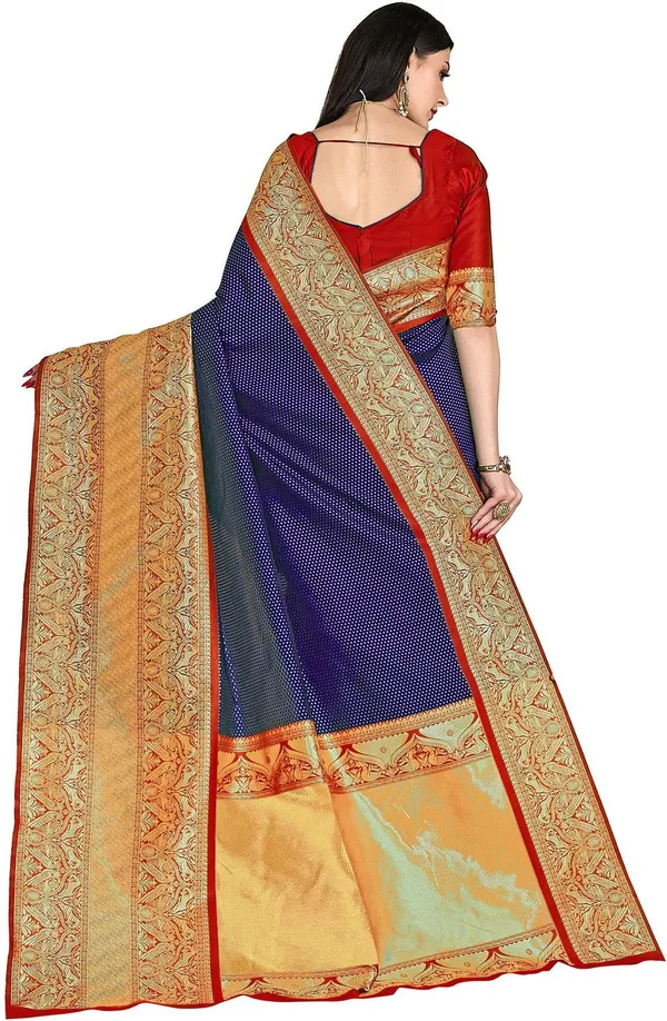 Red_Blue_Georgette_Woven_Banarasi_Jacquard_Saree_For_Women_|_With_Blouse_Piece