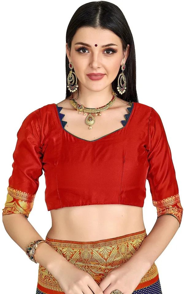 Red_Blue_Georgette_Woven_Banarasi_Jacquard_Saree_For_Women_|_With_Blouse_Piece