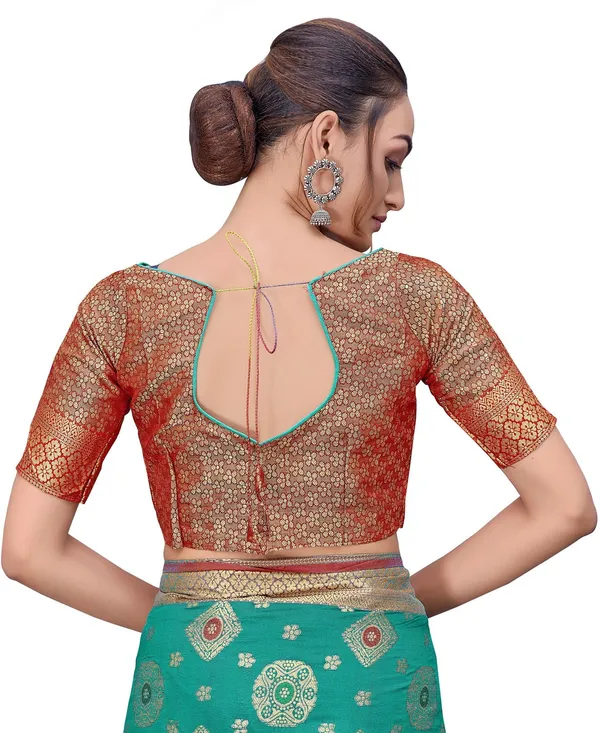 Red_Green_Banarasi_Silk_Blend_Jacquard_Woven_Saree_For_Women_|_With_Blouse_Piece