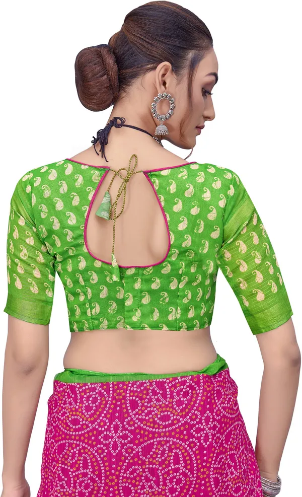 Green_Pink_Cotton_Silk_Bandhani_Printed_Rajwadi_Saree_For_Women_|_With_Blouse_Piece