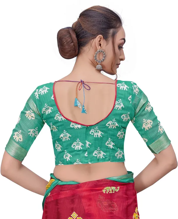 Red_Cotton_Silk_Kalamkari_Shibori_Print_Saree_For_Women_|_With_Blouse_Piece