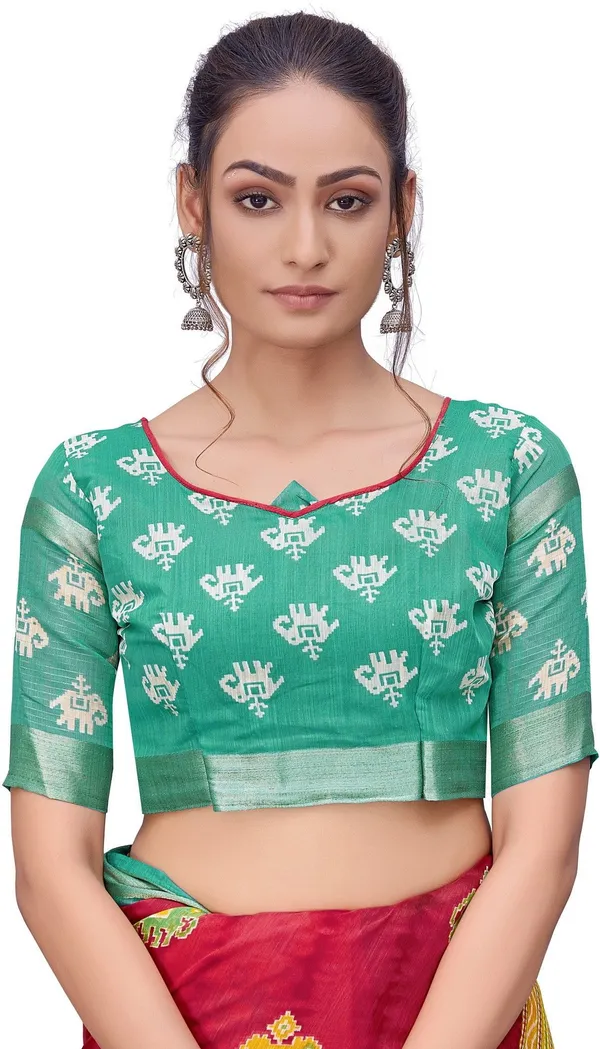 Red_Cotton_Silk_Kalamkari_Shibori_Print_Saree_For_Women_|_With_Blouse_Piece