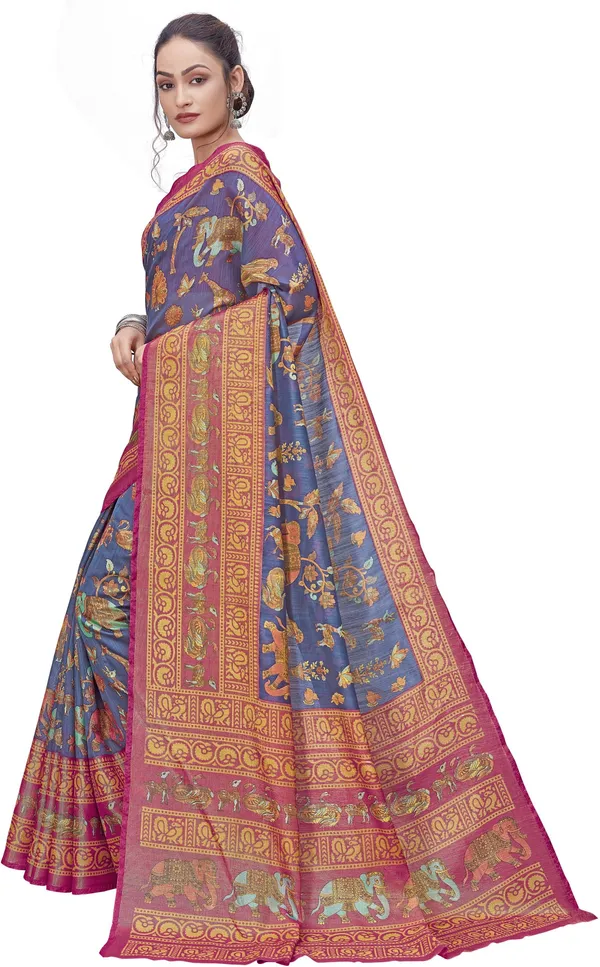 Red_Blue_Brasso_Kalamkari_Printed_Saree_For_Women_|_With_Blouse_Piece