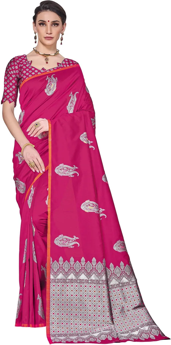 Pink_Georgette_Kanjivaram_Jacquard_Woven_Saree_For_Women_|_With_Blouse_Piece