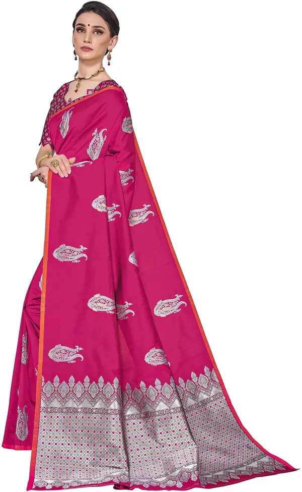 Pink_Georgette_Kanjivaram_Jacquard_Woven_Saree_For_Women_|_With_Blouse_Piece