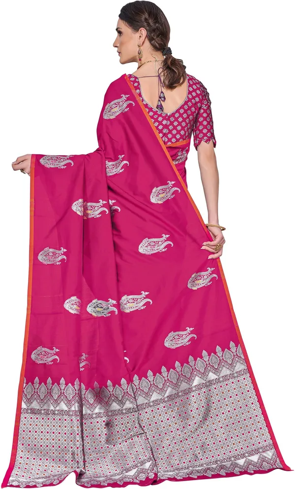 Pink_Georgette_Kanjivaram_Jacquard_Woven_Saree_For_Women_|_With_Blouse_Piece